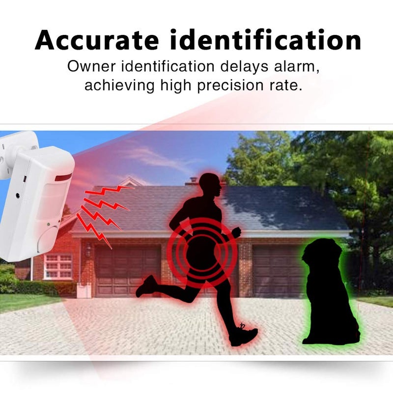 Wendry Alarm System, Alarm Sound of 105dB, 30m Long Distance for Alarm System Infrared Motion Sensor Detector Wall Alert Home Security - Image 4